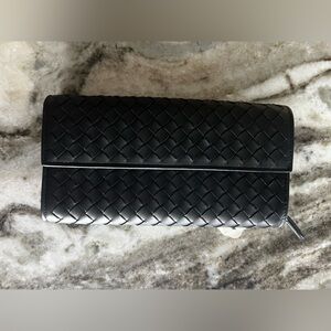 Bottega Veneta-Intrecciato Flap Coin Purse Wallet